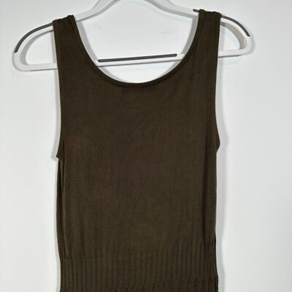 Peruvian Connection Sweater Dress Women's Small Rib Knit Green Maxi Sleeveless - Picture 9 of 10